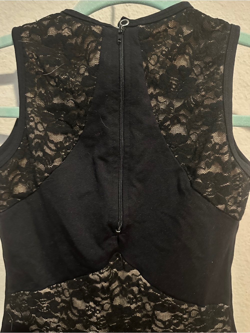 Theatricals Lace Insert Zip Back Black Ballet Leotard - Picture 5 of 5